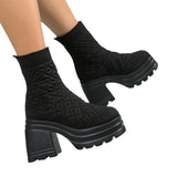 Breakj New Fashion Flying Short Boots High Help Elastic Socks Boots Thick And Thick Soles Of The Feet Martin