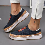 Women Slip on Sneakers Shallow Loafers Vulcanized Shoes Breathable Hollow Out Casual Ladies Shoes Woman Plus Size
