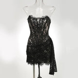 High-End Perspective Mesh Dress Spice Girls Wear Chest To Show Body Lace Tights