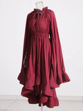 Spring 2025 New Fashion Temperament 100 Folded Waist Design Feel Lotle Side Cape Long Dress Dress