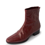Autumn High Quality Short Boots Female Burst Inside And Outside The Head Layer Of Leather After The Zipper Flat Bottom Thin Boots Female Fashion