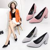 Heels Women Pumps Sexy Nightclub Wedding casual shoes Pointed Toe Parties Dress Slip-on Summer Flock Shallow Square