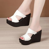 Breakj Slope And Cool Slippers Women's Summer New Loose Cake Thick Bottom Waterproof Table Fashion Wearing Large-Size