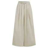Women's Wide Leg Pants ZANZEA Stylish Culottes Trousers Casual Long Pantalon Palazzo Female Elastic Waist