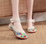 Breakj Style Embroidered Cloth Shoes And Sandals Women's Retro Dance Shoes Performance Dress With Women's