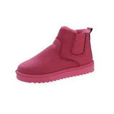 Winter New Snow Boots Women's Short-Soleum Sleeve Cylindrical Head Warm Plus Velvet Cotton Shoes Short