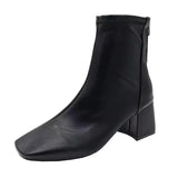 Boots 2024 New Women's Boots Winter Head Back Zipper Short Boots Women's Thick Heels Children's