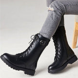 Women’s Winter Boots Shoes with Fur Soft Leather High-heeled Motorcycle Boots Woman New Wool Warm Winter Boots Botas De