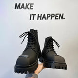 Breakj New Square Casual Men's Hairstylist British Black Fashion Boots