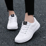 Shoes For Women Fashion Breathable Walking Mesh Flat Shoes Sneakers Women 2021 Gym Vulcanized Shoes White Female