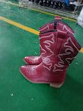 Breakj Size Autumn 2023 New Women's Middle Tube Pure Color Pointed Adult Martin Boots Thick Heel