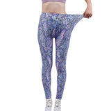 Fashion Women Leggings Beautiful Leaf Floral Printing High Waist Jeggings Stretch Pant Sexy Hot Sale Clothing