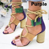 Sandals Wedge Espadrilles Summer Shoes Woman 7CM High Heels Sexy Gladiator Women Heels Sandals Lace Up Platform