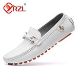Men Leather Shoes Slip on Driving Flats Men Casual Shoes Mens White Moccasins Soft Sole Lazy Shoes Big Size