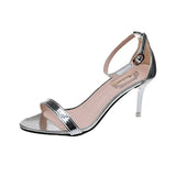 Breakj Summer New Korean Version Fine Heel With High Heels Sexy Open Toe Simple High Heel Word Button Sandals