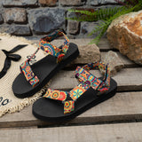 Breakj Size Sandal Women 2024 Summer New Platform Color Velcro Name Clan Wind Beach Sandal