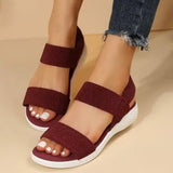 Breakj Summer Large Women's Shoes Casual Tight Belt After Tripping Polyurethane Flat Bottom Roman Sandals