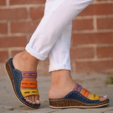Slippers Fashion Summer Ladies Mixed Color Slip On Wedges Sandals Casual Slipper Comfort Beach Shoes Female