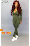 Fall PINK Letter Print Tracksuits Women Zip Hooded Long Sleeve Coat And Pants Two Piece Set Female Casual Sport