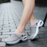 Breakj Air Cushion Cool Slippers Women In Spring And Summer Wearing Thick Bottom With No Backs Fashion Large-Size Vacation Beach Mother Travel