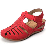 Summer Vintage Wedge Sandals Buckle Casual Sewing Women Shoes Female Ladies Platform Retro Sandalias Plus