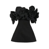 Dress Woman Spring 2025 New Temperament Elegant Sleeveless Brass Three-Dimensional Flower A-Word Dress