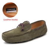 Genuine Leather Men Shoes Luxury Brand Casual Slip On Formal Loafers Men Moccasins Male Driving Shoes Warm