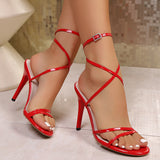 Breakj Sandals Tips Roman Cross-Tieed High Heel Sandals Direct Women's