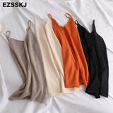 basic V-NECK camisole Summer knit Tank top Women strap basic cashmere camis female casual solid knit tank