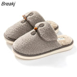 Korean Cute Slippers for Women Girls Retro Fluffy Warm Slippers Female Indoor House Flat Cotton Shoes Zapatillas