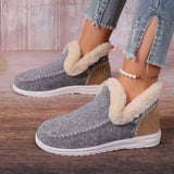 Breakj Size Ankle Boots Female 2024 Winter New Suede Snow Boots Female 43 Size Polyurethane