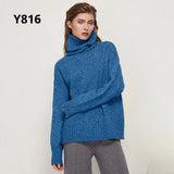 Autumn Winter Women Knitted Turtleneck Wool Sweaters 2021 Casual Basic Pullover Jumper Batwing Long Sleeve Loose