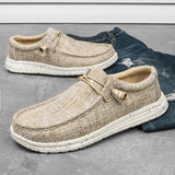 Summer New Men's Canvas Boat Shoes Outdoor Convertible Slip On Loafer Fashion Casual Flat Non-Slip Deck Shoes Big Size