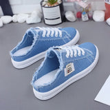 New 2021 Spring Summer Women Canvas Shoes flat sneakers women casual shoes low upper lace up white shoes