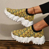 Women Platform Sneakers Slip-on Elastic Band Vulcanized Female Leopard Sport Shoes Ladies Summer Footwear Plus