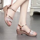 Women Wedge Sandals Summer 2022 New Fashion All-Matching Summer Fashion Comfort Platform Chunky Heel