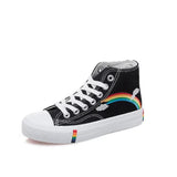 Fashion Vulcanized Shoes Women Sneakers New Retro Rainbow Canvas Shoes Ladies Flat Fashion Comfort High Top