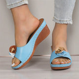 Breakj And Flower Slippers Women Wear 2025 Summer New Large Size Loose Cake Thick Bottom Comfortable Cool