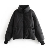 Autumn Winter Women Fashion Thick Warm Padded Parkas Coats Female Long Sleeve Pockets Coat Chic Elegant Outerwear