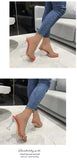 Crystal Clear Transparent Slippers Female Shoes Middle Heels Comfortable New Summer Women Shoes Woman Fashion Cool Mules