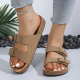 Breakj Women's Spring And Summer New Women's Cool Slippers Big Size With Lazy One-Legged Thick Beach Shoes