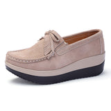 Autumn Shoes Woman Platform Women Shoes Cow Suede Leather Flats Thick Sole Women's Loafers