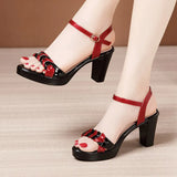 Women's High-Heeled, Thick-Heeled Sandals Women's 2023 Summer New Thick-Soled Waterproof Platform With Open