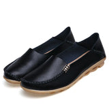 Women Shoes Woman Flats Genuine Leather Round toe Slip on Loafers Ladies Flat Shoes Skid proof Spring/Autumn