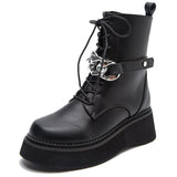 Leisure Elegant Office Lady Black Zipper Round Toe Platfrm women's Boots Trendy Casual Quality Winter Shoes