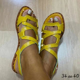 Breakj Size Sandal Women 2023 Summer New Fashion Sandal Flat Heel Cross Sandal Women's