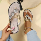 Flip Flops Women Fashion Peep Toe Silver Anti Skid Beach Sandals Lady Casual Golden Crystal Summer Sandal