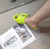 Autumn Women's Cotton Velvet Slippers Ladies Square Toe Stilettos Slippers Female Winter Outwear Suede Candy Colors
