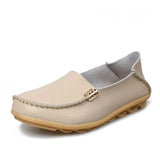 Flats Shoes Slip On Genuine Leather Loafers For Women's Moccasins Loafers Flats Ladies Shoes Plus Size Sapato
