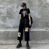 pants men and women 2020 new summer overalls Korean Harajuku students loose high waist casual cropped straight